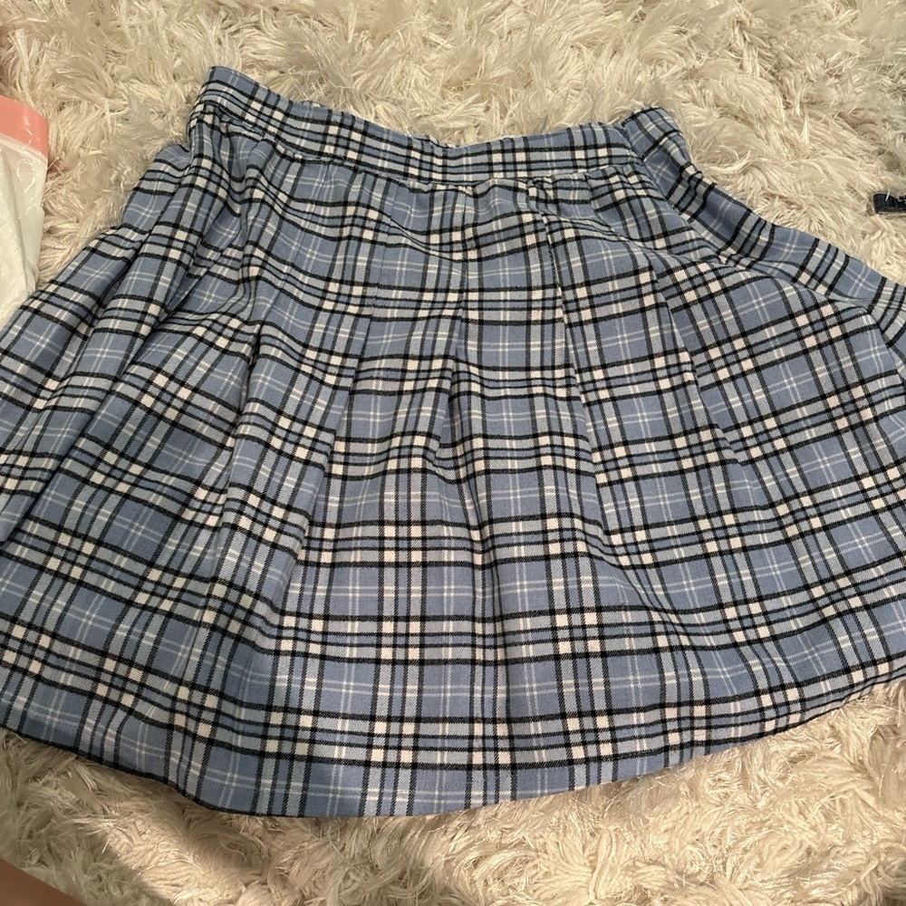 Blue plaid skirt size medium